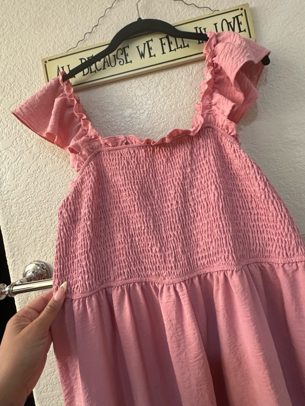 Pink Ruffled Maxi Dress - Picture 3 of 3